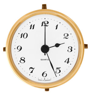Clock Fit-up-Arabic w/Ivory Dial and Brushed Gold Bezel 