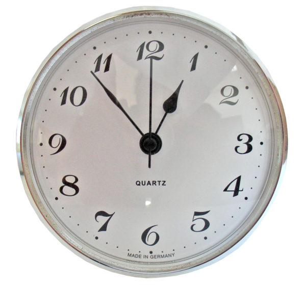 3-7/16″ Silver Clock Insert Movement