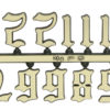 Old English Style Clock Numerals