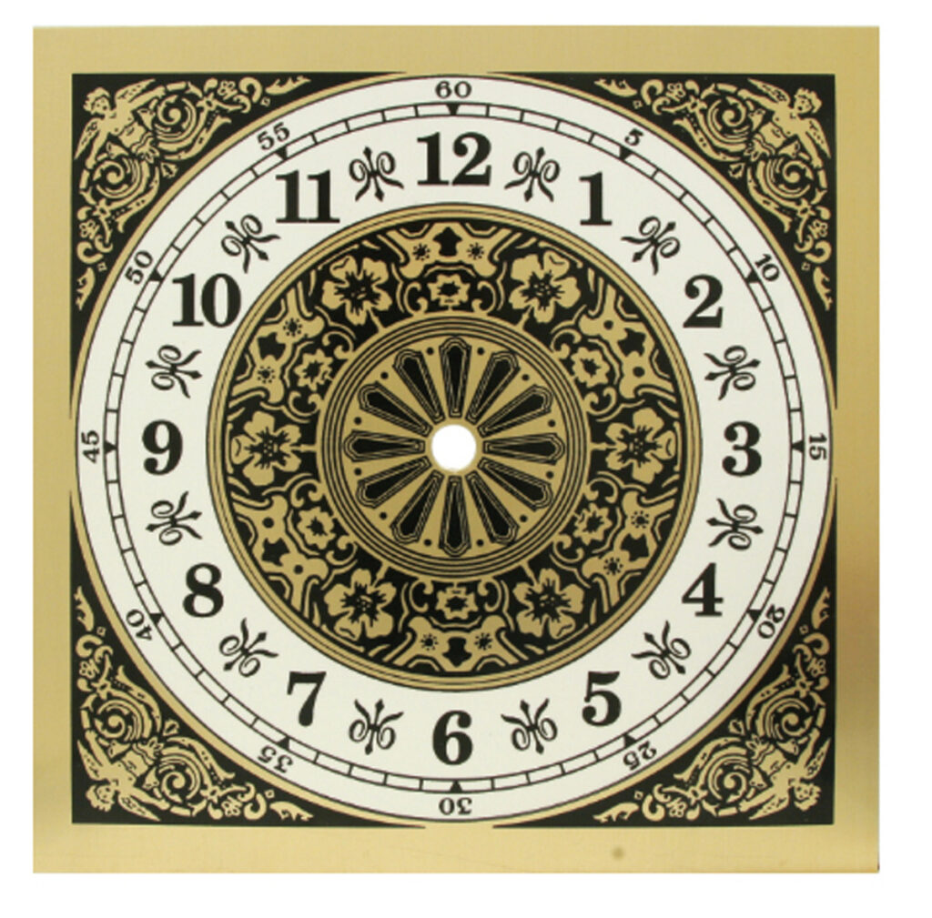 7 78 Square Fancy Clock Dial Arabic Or Roman Ronell Clock Co