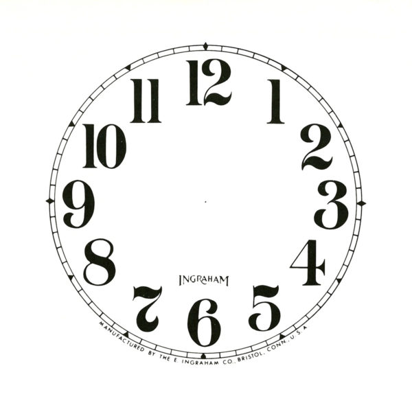 Ingraham Paper Clock Dial -Arabic