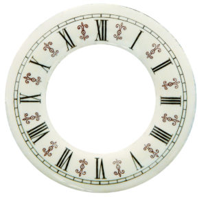 White Dial with Roman Numbers NEW 3-1/4" Enameled Porcelain Clock Dial 