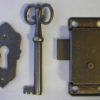 Back of Antique Lock and Key Set