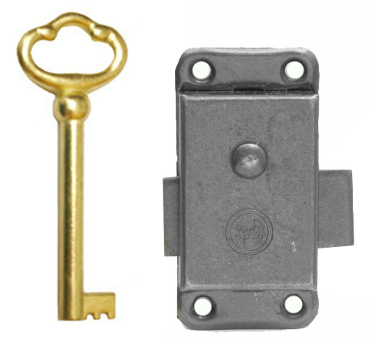 2pc. Gold Lock and Key Set