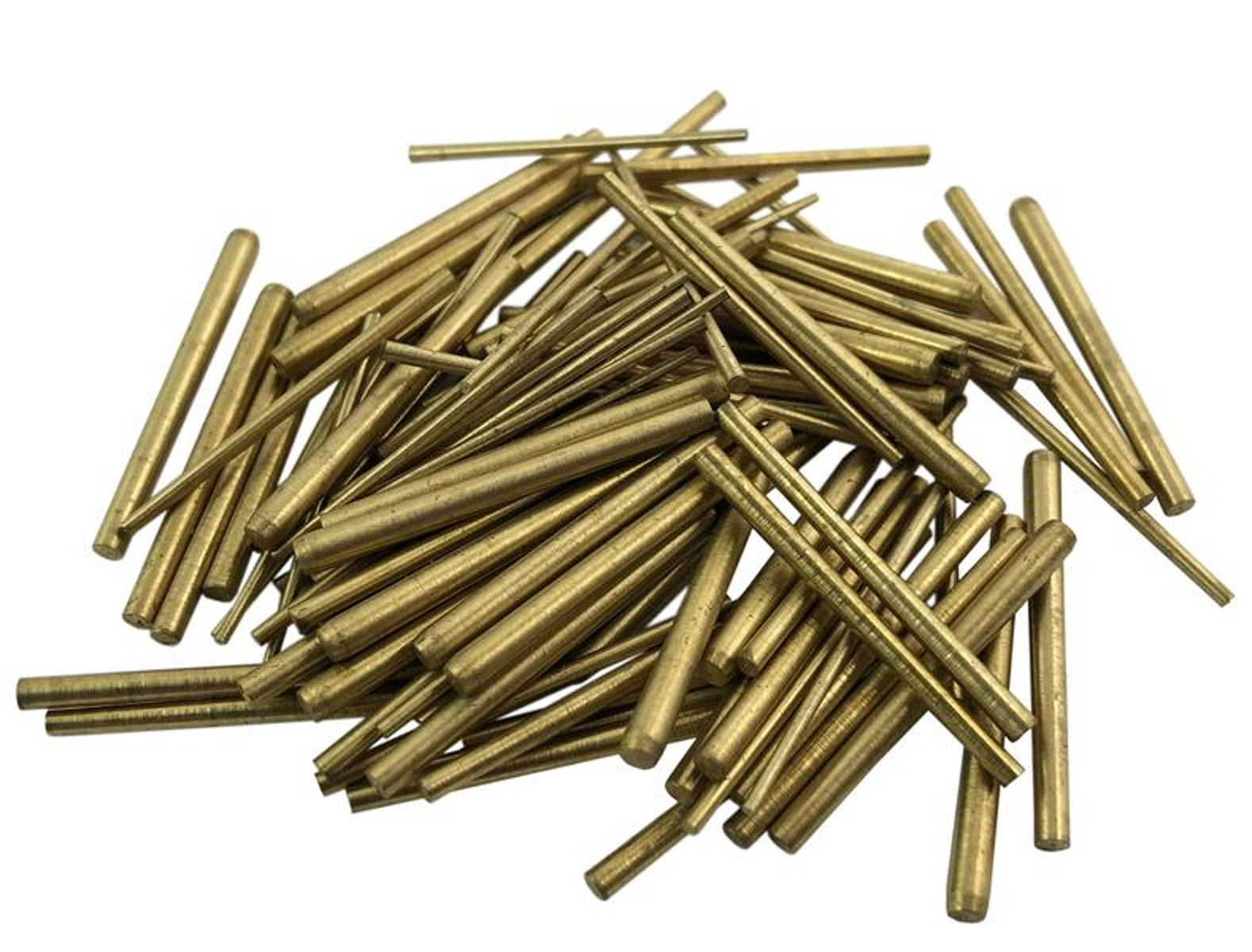 Clock Repair tapered pins Brass 100 count size .030" to .065" x 1" 