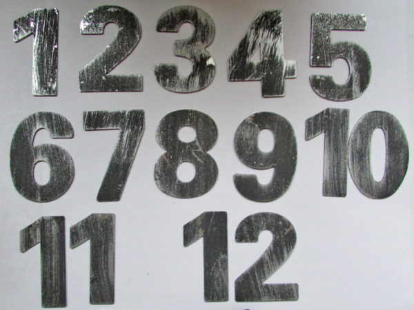 New 2-3-8 Rustic Steel Clock Numbers – CLOSEOUT