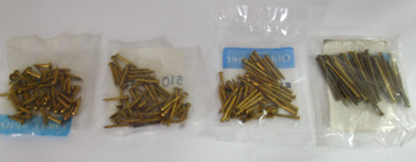 New 50pc Pack of Brass Escutcheon or Bezel Nails for Clocks
